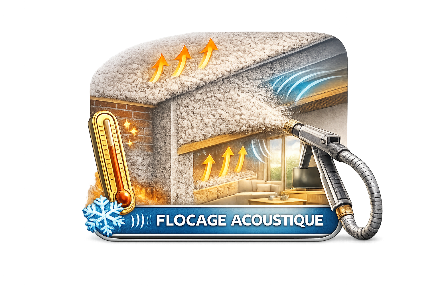 Photo du service de flocage - isolation projetée